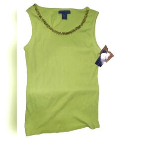 NWT Karen Scott Embellished Tank Top